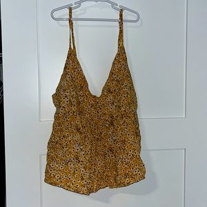 Flowy yellow floral tank top